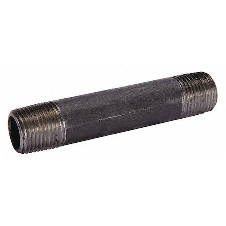 Black Pipe Nipple,Threaded,1-1/2x9 In