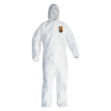 Liq Parti Covall Hood ZipFrnt Elas WrisAnkl WHT 4X 25/Cs