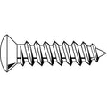 Sheet Metal Screw, #6 x 1 in, Zinc Plated Steel Oval Head Phillips Drive, 100 PK
