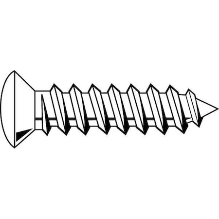 Sheet Metal Screw, #6 x 1 in, Zinc Plated Steel Oval Head Phillips Drive, 100 PK