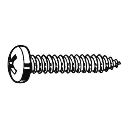 Sheet Metal Screw, #6 x 1 in, Plain 18-8 Stainless Steel Pan Head Phillips Drive, 100 PK