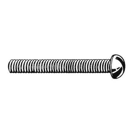 1/4"-20 x 3/4 in Slotted Round Machine Screw, Plain Brass, 50 PK