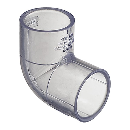 PVC Elbow, 90 Degrees, Solvent x Solvent, 1 in Pipe Size
