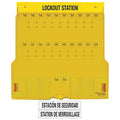 Lockout Station, Unfilled, Holds 20 Padlocks, 22 in x 22 in, Includes Translucent Lockable Cover