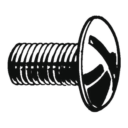 #8-32 x 3/8 in Slotted Truss Machine Screw, Plain 18-8 Stainless Steel, 100 PK