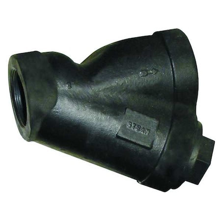 Y Strainer, 3" Pipe, FNPT x FNPT, Cast Iron, Stainless Steel,PTFE