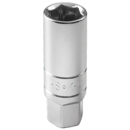 3/8 in Drive, 5/8" SAE Socket, 6 Points, Spark Plug 1 in, Steel