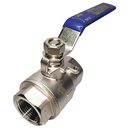 1-1/4" FNPT Stainless Steel Ball Valve Inline