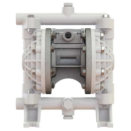 Double Diaphragm Pump, Polypropylene, Air Operated, Buna-N, 11 gpm GPM 190 Degrees F