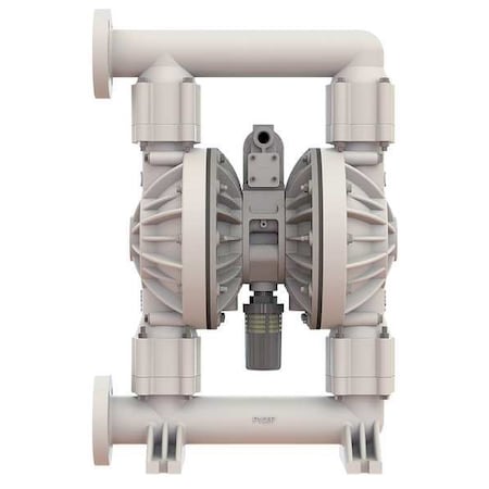 Double Diaphragm Pump, Polypropylene, Air Operated, PTFE, 177 gpm GPM 220 Degrees F