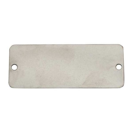 Blank Tag, Stainless Steel, 2 in H x 4 in W, Silver, Rectangle, 3 PK