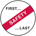 Hard Hat Label, Vinyl, Circle, White
