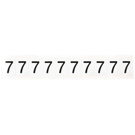 Number Label,Character 7,1 In. H,Vinyl,PK10