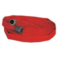 Fire Hose, Single Jacket, 50 ft Length, 2 in Hose Inside Dia., PVC Nitrile Rubber Hose Tube, Red