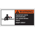 Warning Label,2-1/2inHx5inW,HP Poly.,PK5, 96156