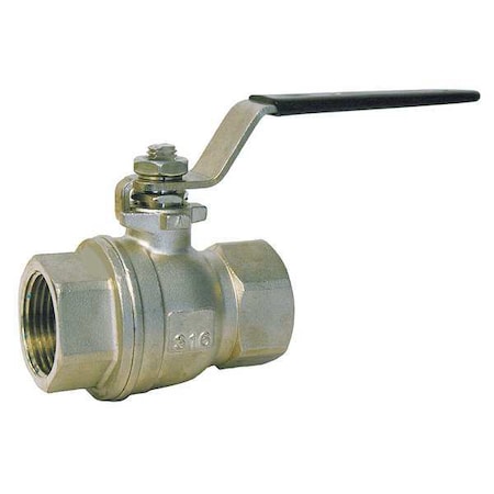 1-1/2" FNPT Stainless Steel Ball Valve Inline