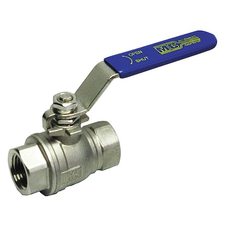1" FNPT Stainless Steel Ball Valve Inline