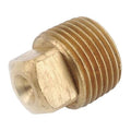 Low Lead Brass Square Head Plug, Male NPT, 1/4" Pipe Size