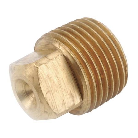 Low Lead Brass Square Head Plug, Male NPT, 1/4" Pipe Size