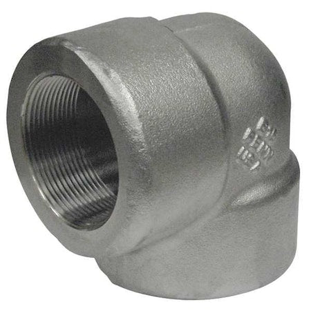 3/4 in FNPT 304/304L Stainless Steel 90 Degree Elbow, Class 3000, Electro Polished