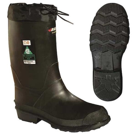 Men's Refinery Rubber Boot, Steel Toe, 11" Height, Black, 10