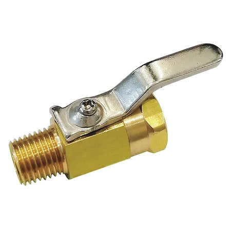 1/4" FNPT x MNPT Brass Mini Ball Valve Inline