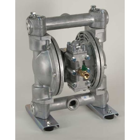 Double Diaphragm Pump, Aluminum, Natural Gas Operated, Buna N, 46 GPM