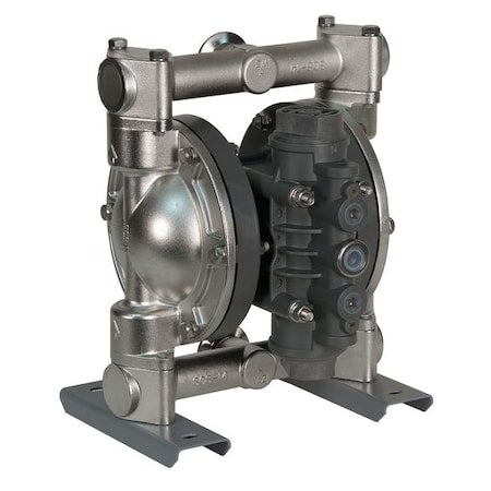 Double Diaphragm Pump, 316 Stainless Steel, Air Operated, PTFE, 46 GPM