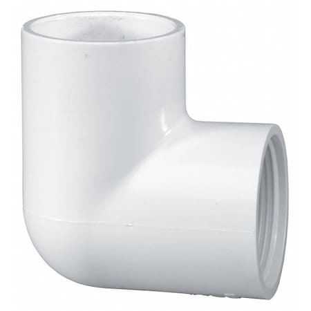 PVC Elbow, 90 Degrees, Socket x FNPT, 1/2 in Pipe Size