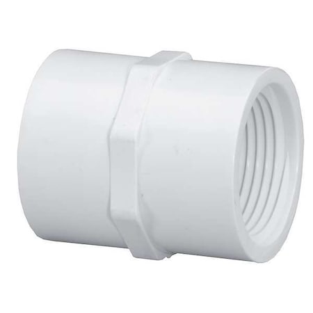 PVC Coupling, FNPT x FNPT, 1 in x 3/4 in Pipe Size