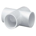 PVC Cross, Socket x Socket x Socket x Socket, 1/2 in Pipe Size