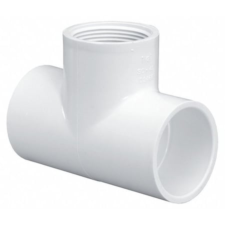 PVC Tee, Socket x Socket x FNPT, 1 in Pipe Size
