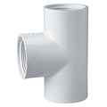 PVC Tee, FNPT x FNPT x FNPT, 3/4 in Pipe Size