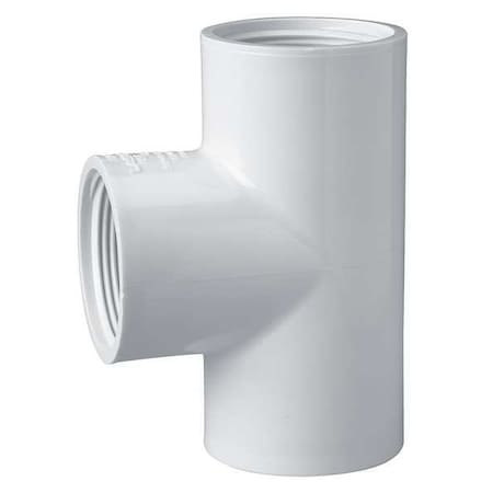 PVC Tee, FNPT x FNPT x FNPT, 1 in Pipe Size