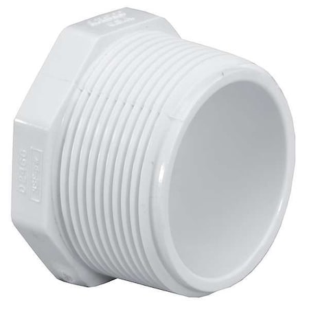 PVC Plug, MNPT, 1-1/4 in Pipe Size
