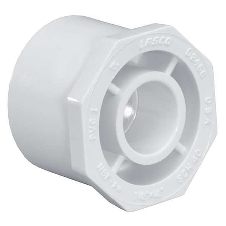 PVC Reducing Bushing, Spigot x Socket, 6 in x 2 in Pipe Size