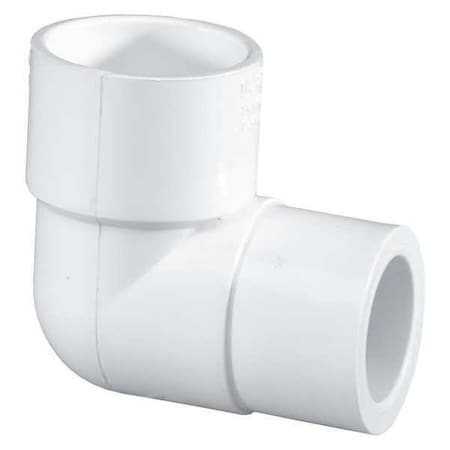 PVC Reducing Elbow, Socket x Socket, 1 in x 1/2 in Pipe Size