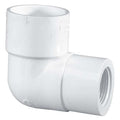 PVC Reducing Elbow, Socket x FNPT, 2 in x 1 1/2 in Pipe Size