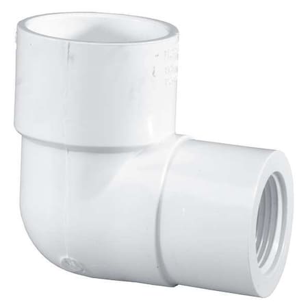 PVC Reducing Elbow, Socket x FNPT, 2 in x 1 1/2 in Pipe Size