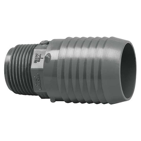 PVC Reducing Male Adapter, Insert x MNPT, 1 1/2 in x 1 1/4 in Pipe Size