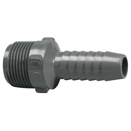 PVC Reducing Male Adapter, MNPT x Insert, 3/4 in x 1/2 in Pipe Size