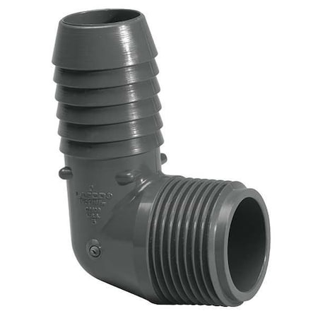 PVC Male Elbow, 90 Degrees, Insert x MNPT, 1-1/4 in Pipe Size