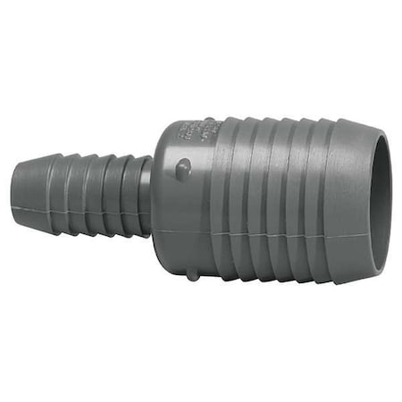 PVC Coupling, Insert, 3/4 in x 1/2 in Pipe Size