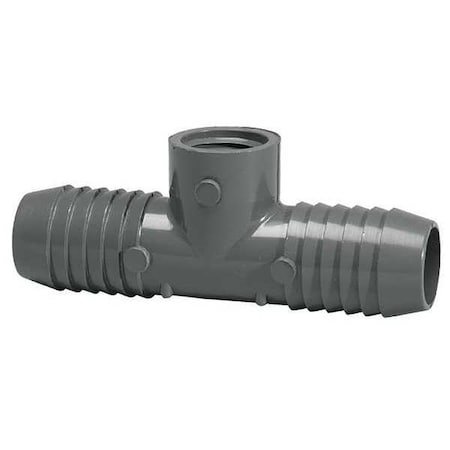 PVC Female Adapter Reducing Tee, Insert x Insert x FNPT, 1 in x 1 in x 3/4 in Pipe Size