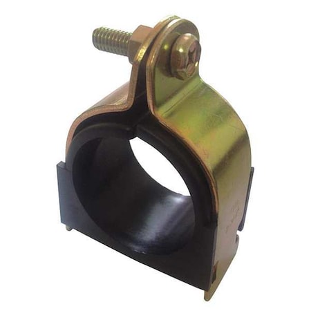 Cushioned Clamp,2In,Galv Gold Steel