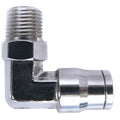 Push-Fit Elbow Fitting, 3/8 in Tube Size, Brass, Silver