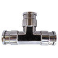 Push-Fit Tee Fitting, 1/4 in Tube Size, Brass, Silver