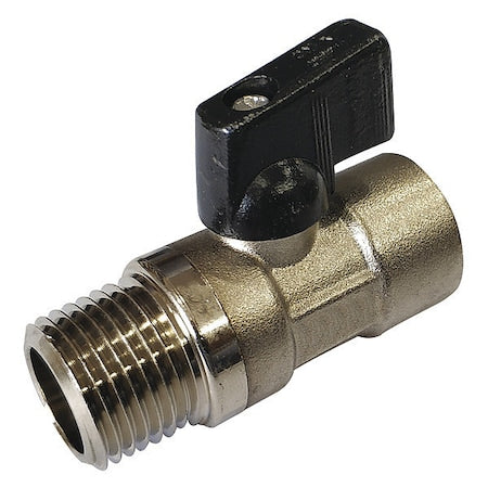 3/8" FNPT x MNPT Brass Mini Ball Valve Inline