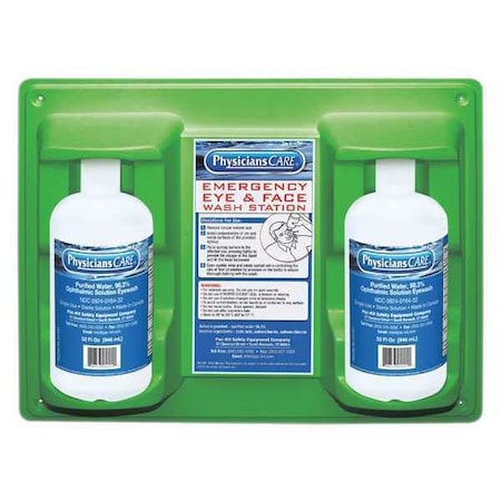 Single Use Eyewash Station, 2 32 oz Bottles Included, Isotonic Buffered Solution, 2 year Shelf Life