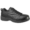 Men's Athletic Shoe, Composite Toe, Leather Upper, Rubber Outsole, Lace Up, Black, 11 1/2 M
